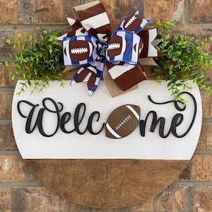 Football Door Hanger, Football Door Sign, Fall Door Hanger, Football Sign, Fall Wreath, Welcome Sign, Sports Decor, Fall Wreath, Door Decor