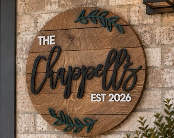 Family Name Sign | Front Door Sign | Last Name Sign | Welcome Sign |  Door Hanger | Year Round Wreath | Door Hanger | Wall Decor | Wood Sign