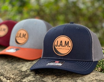 Custom Leather Patch Hat | Personalized Hat | Gift for Him | Custom Hat | Trucker Hat | Corporate Gifts | Richardson 112
