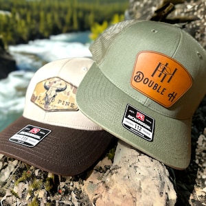 Custom Leather Patch Hat, Leather Patch Hats, Custom Trucker Hat, Richardson 112, Custom Logo Hat, Custom Hat, Business Logo, Leather Patch