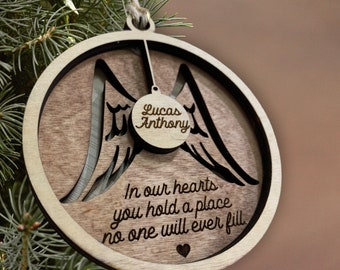 Personalized Memorial Ornament, Always With You, Memorial Ornament, Angel Ornament, Memorial Christmas Ornament, Remembrance Ornament