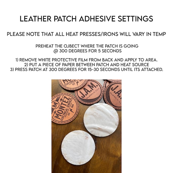 Custom Made Faux Leather Patches _Heat Press Ready With Adhesive