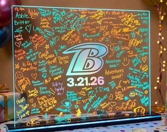 Guestbook Alternative | LED Centerpiece | Sweet 16 | Bar Mitzvah | Acrylic LED | Graduation| Birthday | Centerpiece | Quinceñera | Event