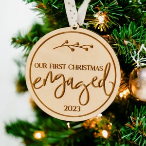 Our First Christmas Engaged Ornament, Engaged Christmas Ornament, Couple Gift, First Christmas, Engagement Gift, Christmas Engaged, Engaged