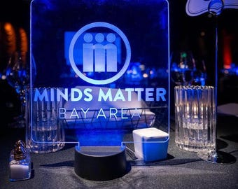 Event Decor | Business Logo | Custom LED Sign | LED Centerpiece | Sweet 16 | Bar Mitzvah | Acrylic LED | Graduation | Corporate Event