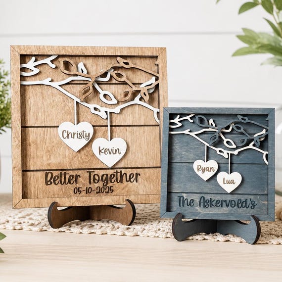 Couples Gift | Anniversary Gift | Couple Name Sign | Personalized Wedding Gift | Valentines Gift | Established Sign | Custom Wood Sign