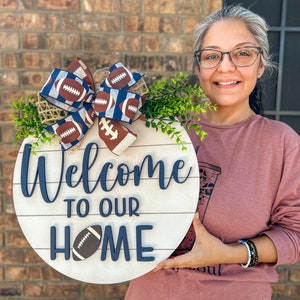 Football Door Hanger, Football Door Sign, Fall Door Hanger, Football Sign, Fall Wreath, Welcome Sign, Sports Decor, Fall Wreath, Door Decor
