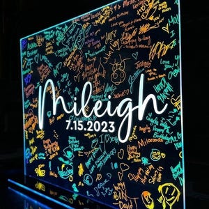 Guestbook Alternative, LED Centerpiece, Sweet 16, Bar Mitzvah, Acrylic LED, LED Guestbook, Birthday Party, Centerpiece, Wedding Centerpiece