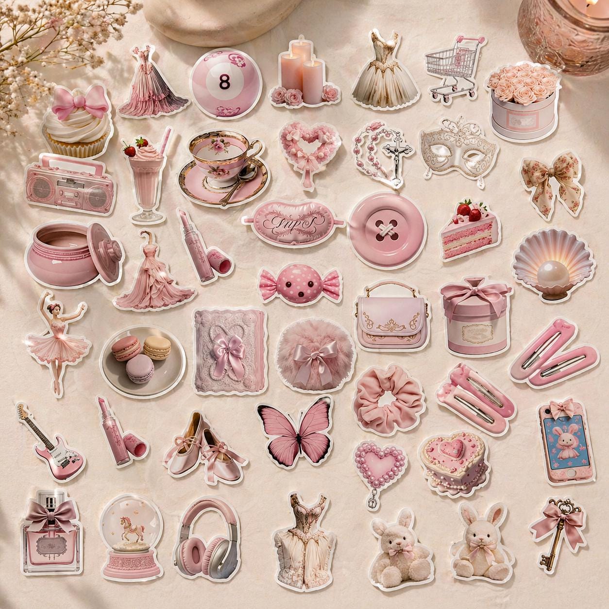 Cute Pink Sticker Pack - Etsy
