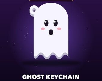Ghost Keychain 3MF File, Cute Halloween Ghost Charm Multicolor 3D Print File, Bambu AMS Ready 3D Model, Custom 3D Design STL OBJ Download