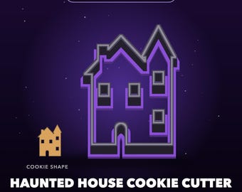 Haunted House Cookie Cutter 3MF File, Halloween Cookie Cutter 3D Print File, Multicolor Bambu AMS Ready 3D Model, Custom STL OBJ Download