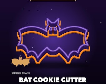 Bat Cookie Cutter 3MF File, Halloween Bat Cookie Cutter 3D Print File, Multicolor Bambu AMS Ready 3D Model, Custom Design STL OBJ Download