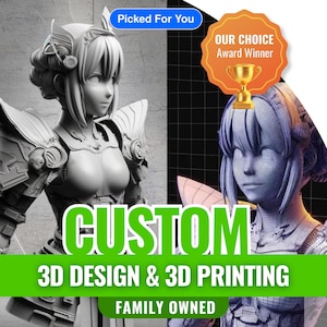 Servicio de modelado 3D personalizado + impresión | Diseño 3D, render 3D, CAD | STL/OBJ/3MF | Archivo 3D a medida, listo para imprimir