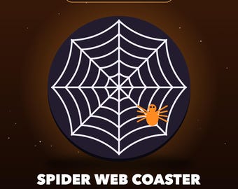 Spider Web Coaster 3MF File, Halloween Spider Web Drink Coaster Multicolor 3D Print File, Bambu AMS Ready 3D Model, STL OBJ Download