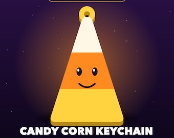Candy Corn Keychain 3MF File, Halloween Candy Corn Charm Multicolor 3D Print File, Bambu AMS Ready 3D Model, Custom Design STL OBJ Download