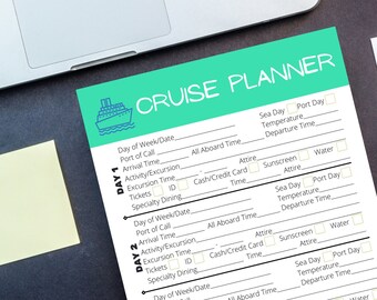 Cruise Planner Printable Travel Itinerary Destination - Etsy