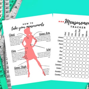 Body Measurement Tracker, Cute, Printable