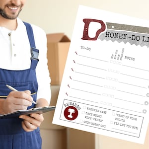 Honey-Do List, man chores, husband list