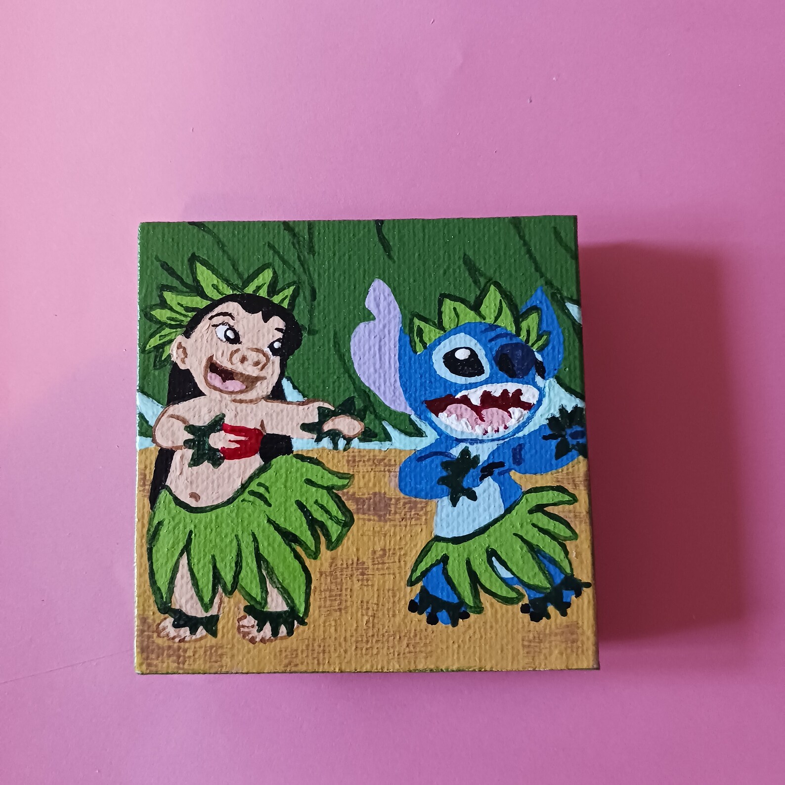 Lilo and Stitch Hand Painted Mini Canvas Painting Etsy