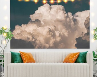 Light Blue Tapestry Sky Tapestry with White Cloud Tapestry Sky Cotton Candy Cute Heaven Decorative Tapestry Pastel Beautiful Bright Day Wall Hanging Tapestry for Bedroom Living Room,60X50 Inches