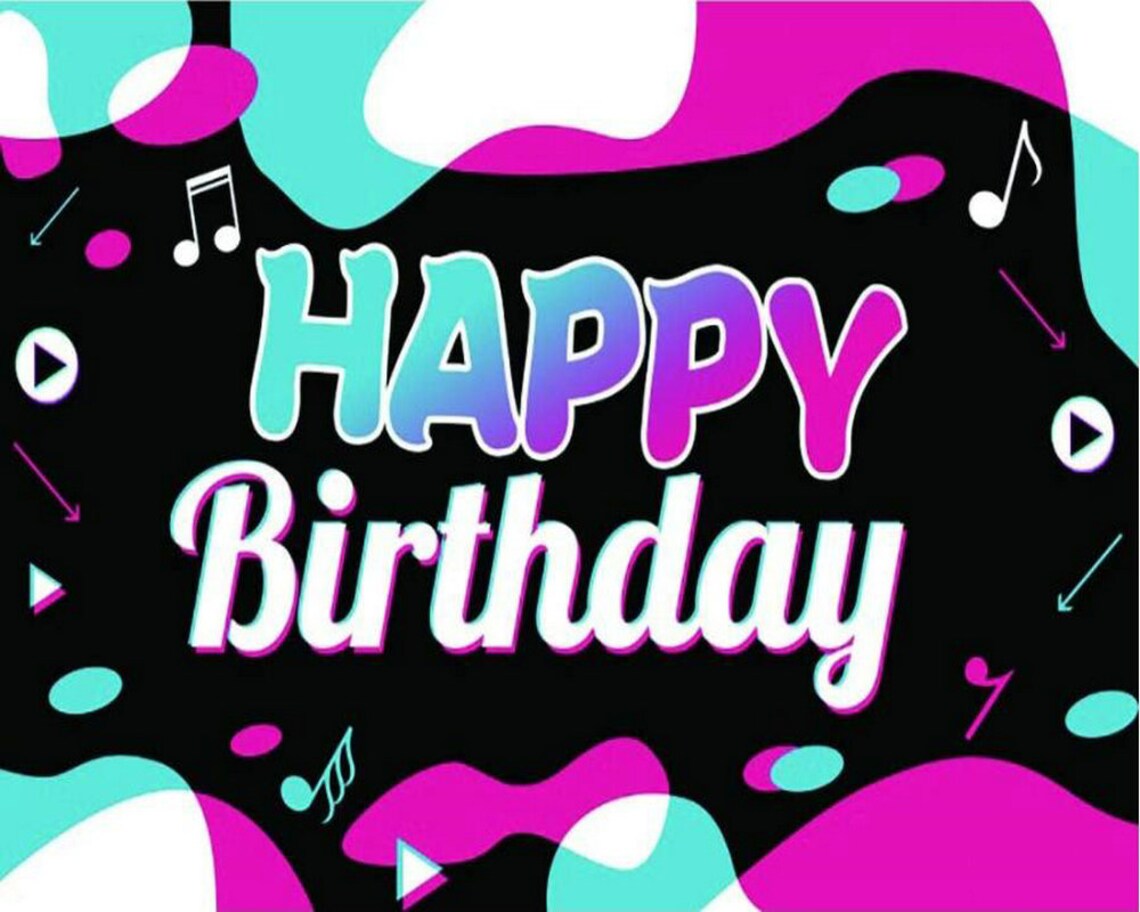 TIK Tok Backdrop Happy Birthday Backdrops Music Backdrop | Etsy