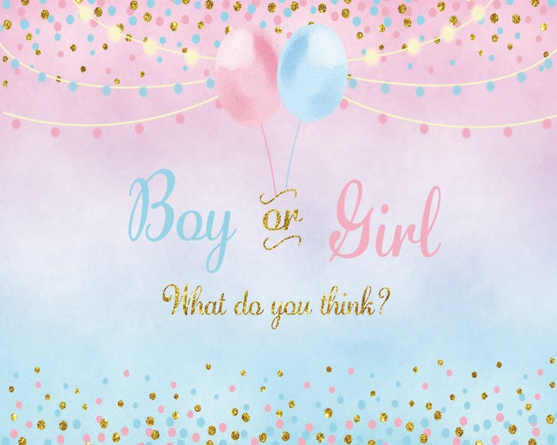 Boy or Girl Backdrop Gender Reveal Backdrop Shining Spots Backdrops Baby Shower Party Decor Background Photo Booth Shoot Studio Props