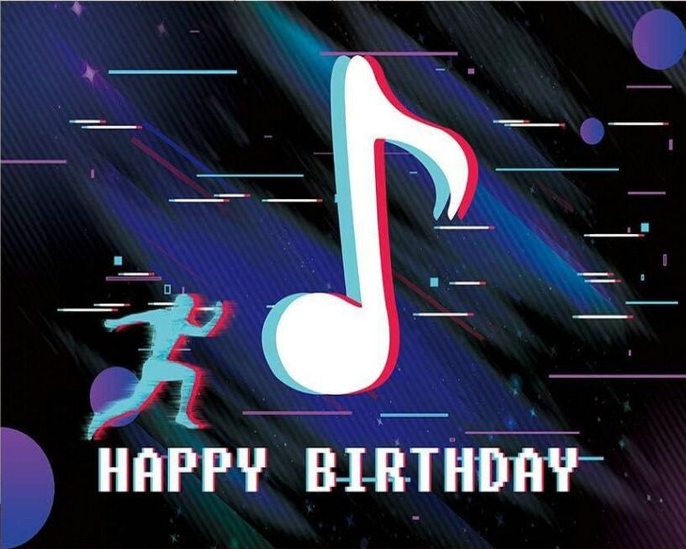 Happy Birthday Backdrop Tik Tok Themed Backdrops Music | Etsy