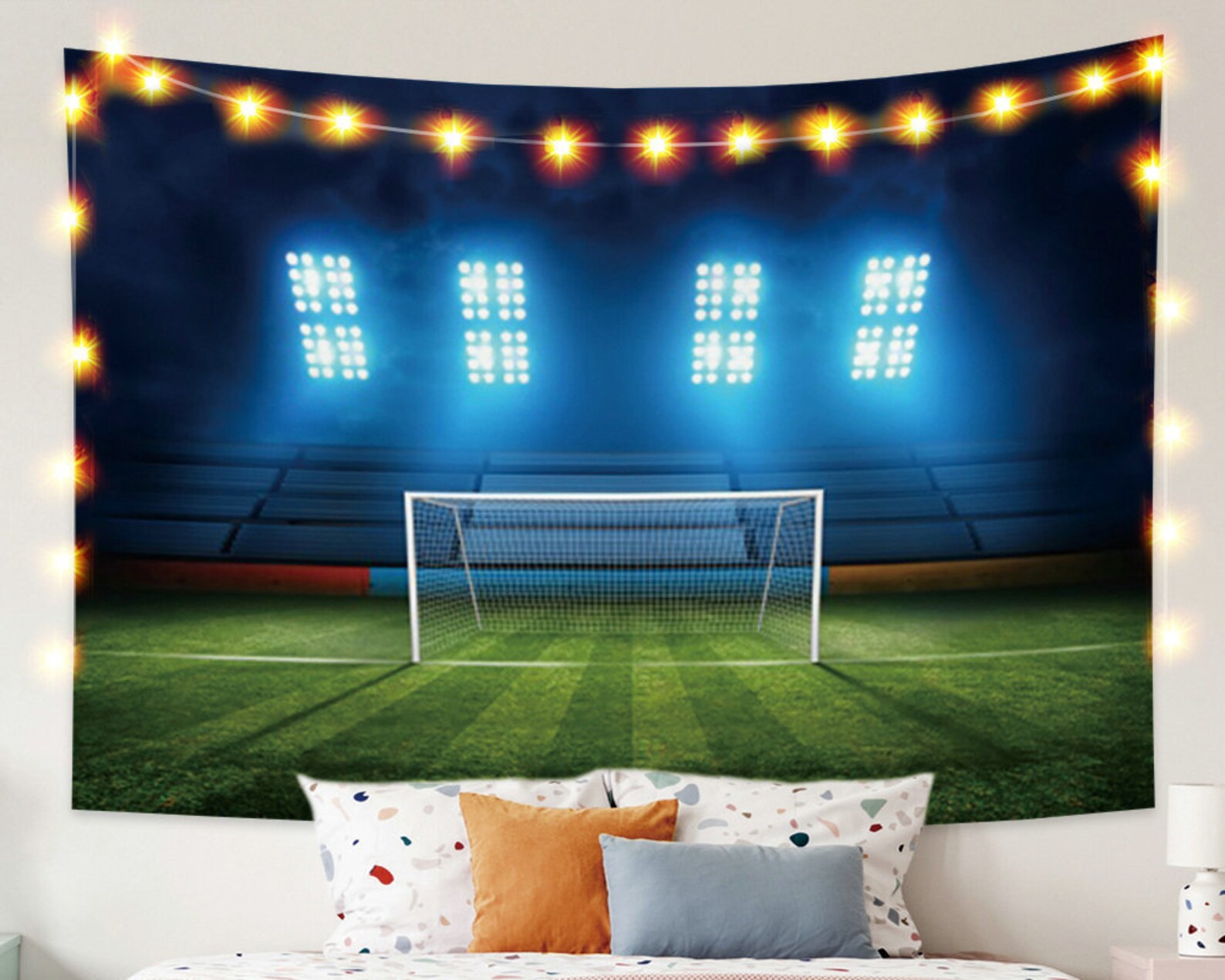 Football Match Field Tapestry Football Stadium Tapestry Soccer Etsy