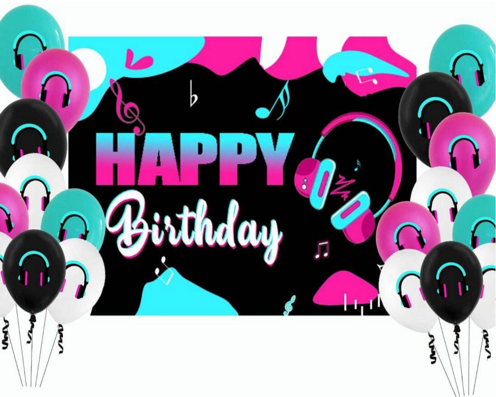 TIK Tok Backdrop Happy Birthday Backdrops Music Backdrop | Etsy