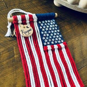 American Macrame Flag / American Flag / United States / Small Flag United States / Car flag