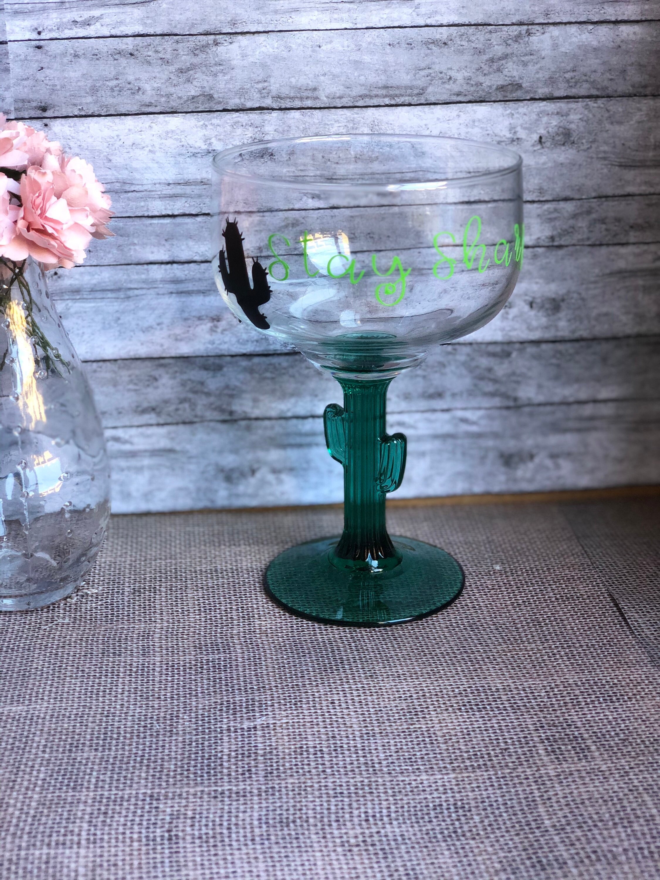Cactus margarita glass Etsy