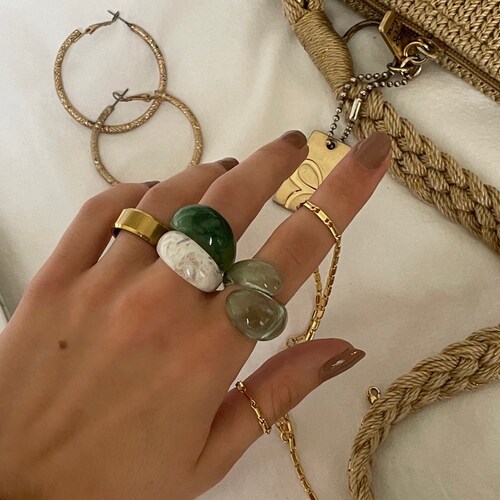 Stackable Resin Rings Minimalist Acrylic Ring Chunky Ring Etsy