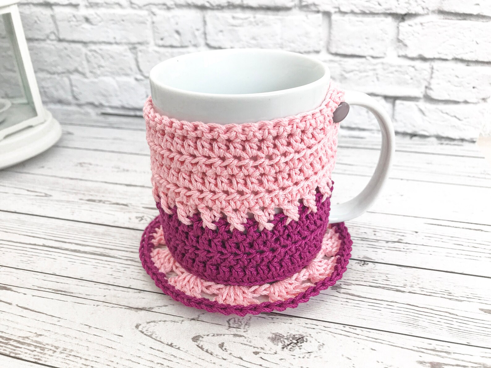 CROCHET PATTERN Cup Cozy With Coaster Mug Cozy Cup Sleeve Cup Etsy