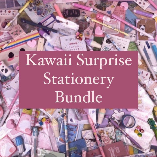 Kawaii Stationery Surprise Bundle - Study/School Supplies/Kawaii Goodies/Pen/Memo/Pencil/Eraser/Washi Tape/Stickers/Gift/Anime