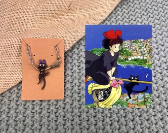Kiki’s Delivery Service Necklace - Jiji - Studio Ghibli - Stickers/Jewellery/Anime/Gift