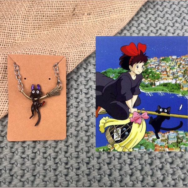 Kiki’s Delivery Service Necklace - Jiji - Studio Ghibli - Stickers/Jewellery/Anime/Gift