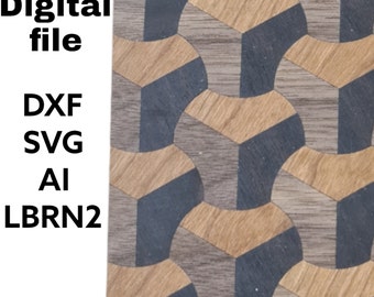 Marquetry patern digital file for laser