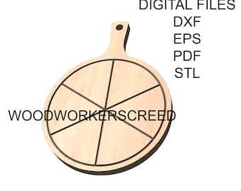 Pizza Board cnc Digital file Vectric Vcarve and Aspire now. PDF,DXF,STL for 3d printing also included