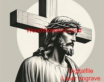 Jesus on Cross Laser Engraving SVG File (Digital Download)