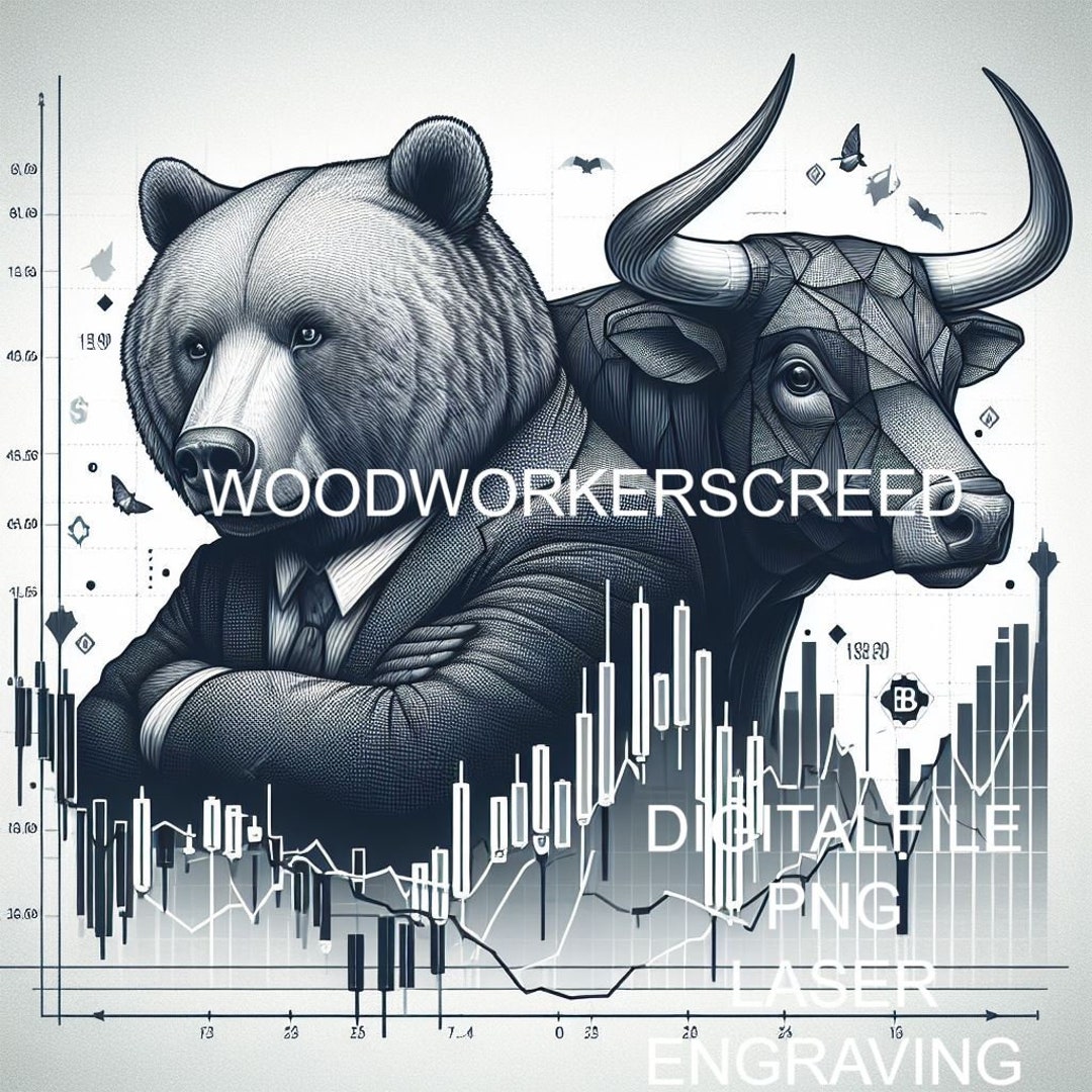 bull & bear digital prints, stock market art, wall... Bull and Bear Stock Market Art, Laser Engraving PNG (digital Download ...