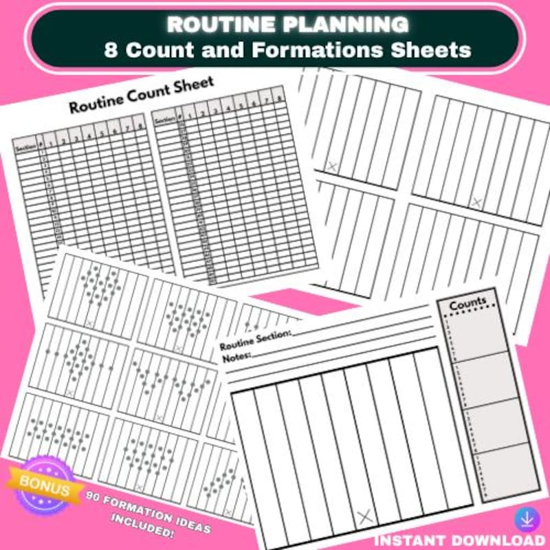 Printable Cheer Mat Routine Cheer Formation Templates - Etsy