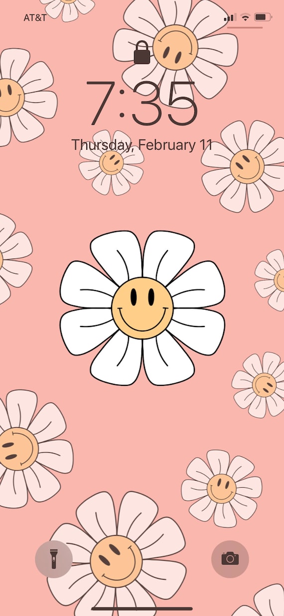 Retro Preppy Smiley Face Flower Phone Wallpaper Background - Etsy Retro Preppy Smiley Face Flower Phone Wallpaper Background - Etsy