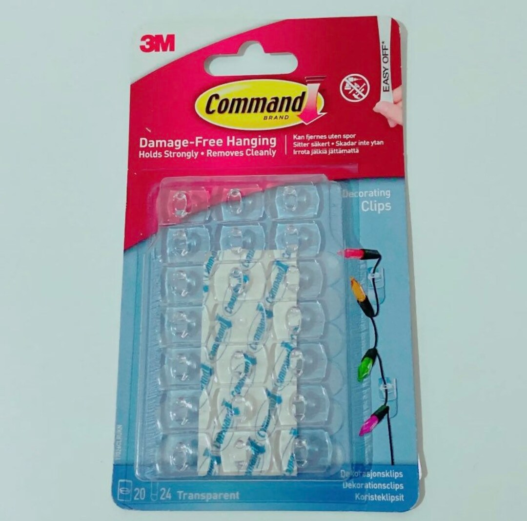 3M COMMAND Decorating Clips Command Strips Clear Decorating Etsy