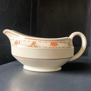 Art Deco Gravy boat hand painted made by Grays Pottery