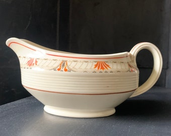 Art Deco Gravy boat hand painted made by Grays Pottery