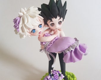 Custom Wedding Cake Topper, Personalized Handmade Chibi Figures, Clay Figurine Gift from photo for Bride and Groom, Doll Wedding Decoration