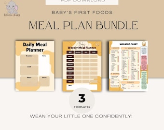Baby's First Foods Mahlzeitenplaner | Baby Led Weaning Printable | Erste 100 Lebensmittel-Liste | Essensplaner Baby | Sofort Download