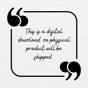 K&ouml;nnte beinhalten: Schwarz-wei&szlig;er Text in einem quadratischen Rahmen mit Anf&uuml;hrungszeichen. Der Text lautet: "Dies ist ein digitaler Download: Es wird kein physisches Produkt versandt."