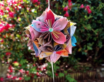 Origami Flower Decorative Ball Ornament