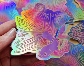 Large Holographic Fish Sticker